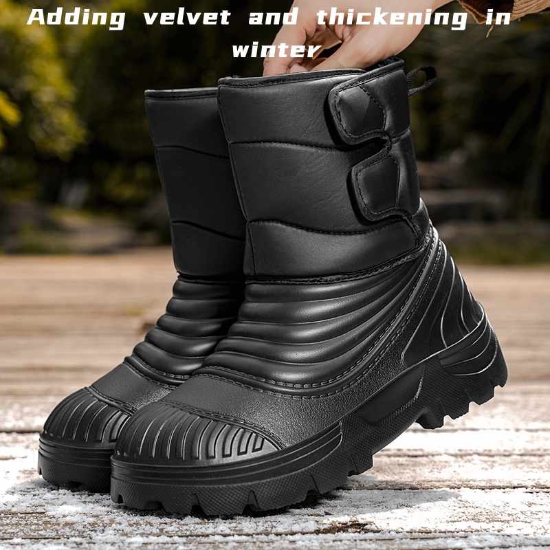 Men'S Mountain Biking Shoes - Yeni erkek kışlık kar botları kalınlaşmış