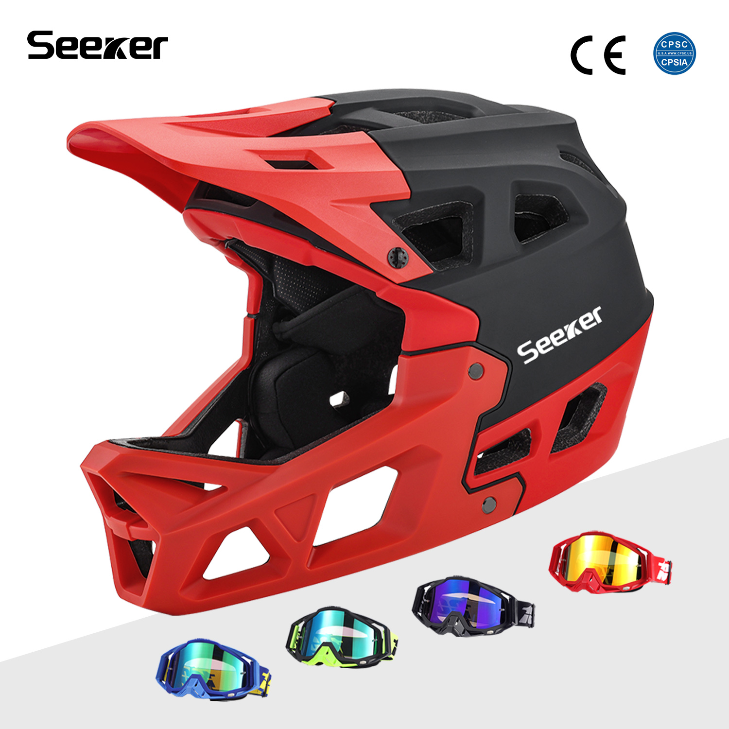 Mountain Biking Full Face Helmet - Seeker Bisiklet Off-Road Tam Yüz Kaskı